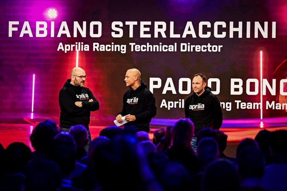 Fabiano Sterlacchini, à gauche, a donné un nouvel élan au programme Aprilia.