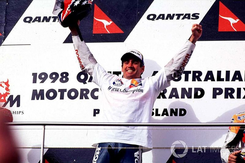 Mick Doohan, le jour de son titre au GP d'Australie 1998.