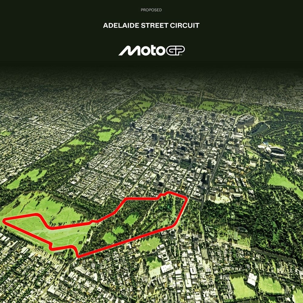 Le tracé du futur circuit d'Adélaïde pour le MotoGP, dans une version provisoire pour le moment.